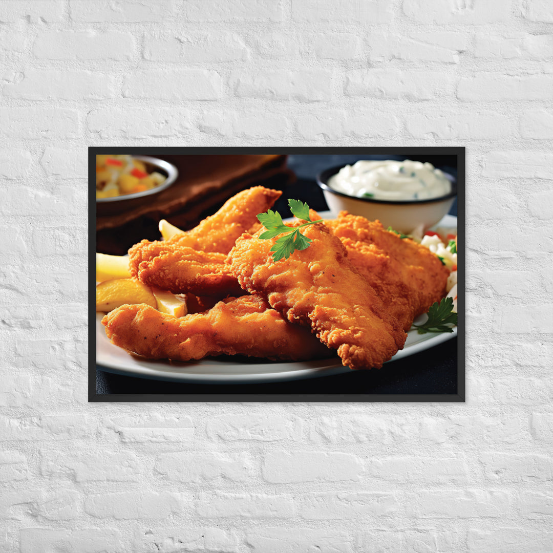 Southern Fried Catfish Framed poster 🤤 from Yumify.AI