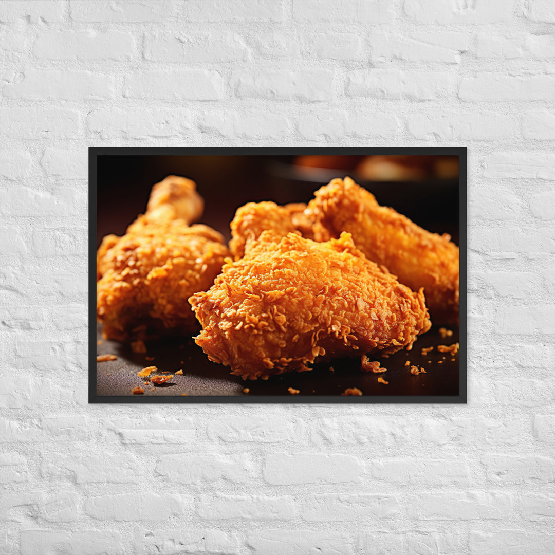 Crispy Fried Chicken Framed poster 🤤 from Yumify.AI