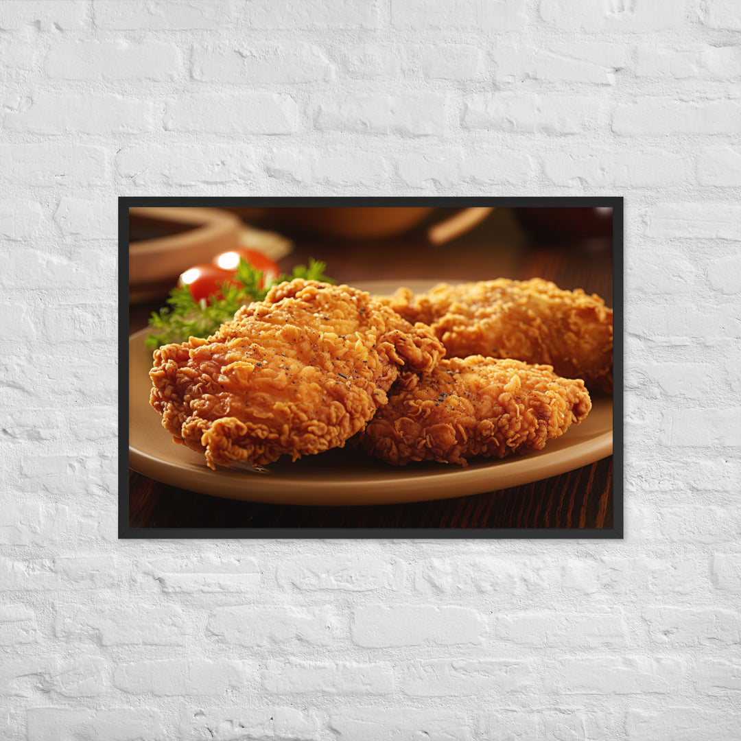 Country Fried Chicken Framed poster 🤤 from Yumify.AI