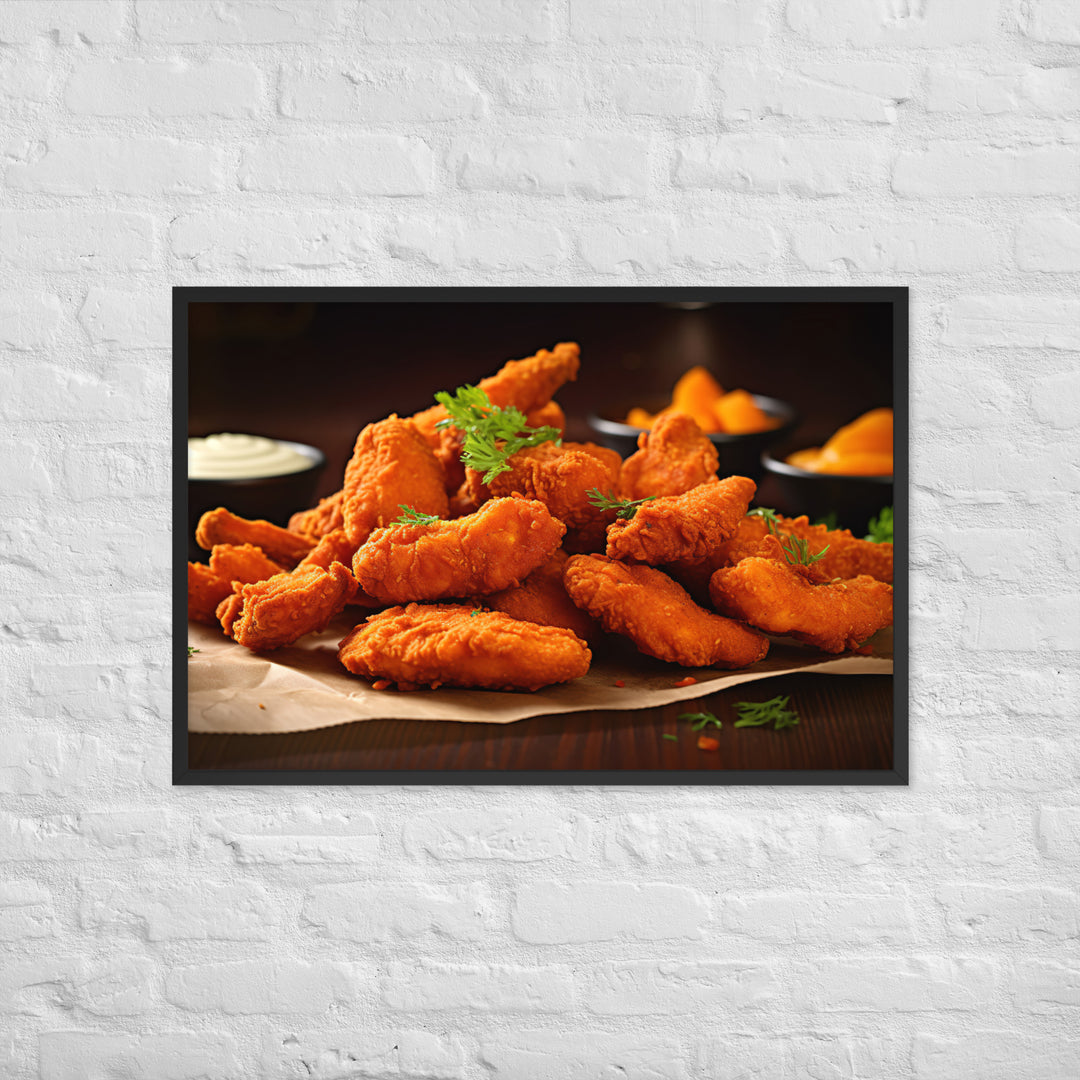 Buffalo Fried Chicken Framed poster 🤤 from Yumify.AI
