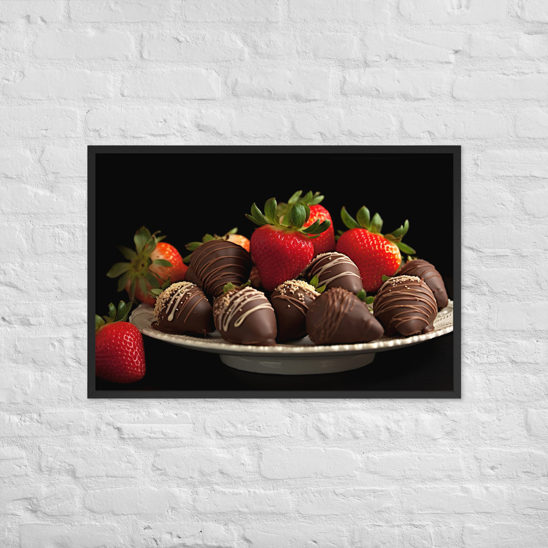 Chocolate covered Strawberries Framed poster 🤤 from Yumify.AI