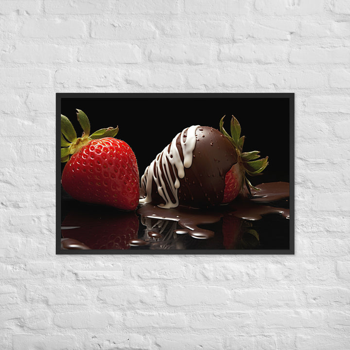 Chocolate covered Strawberries Framed poster 🤤 from Yumify.AI