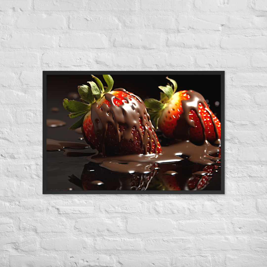 Chocolate covered Strawberries Framed poster 🤤 from Yumify.AI
