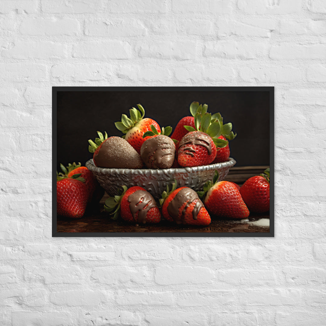 Chocolate covered Strawberries Framed poster 🤤 from Yumify.AI