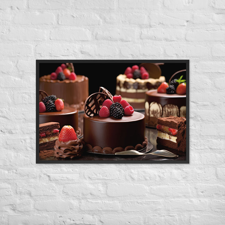 Chocolate Cakes and Desserts Framed poster 🤤 from Yumify.AI