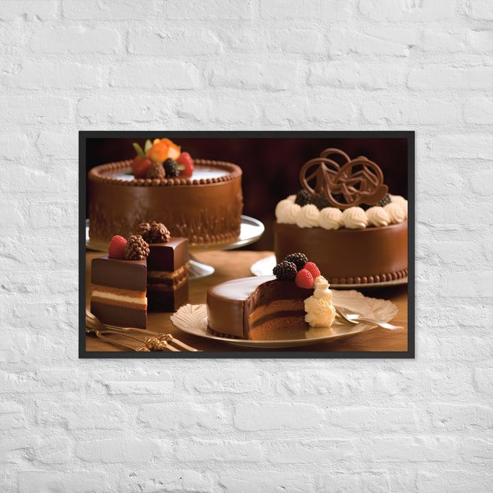 Chocolate Cakes and Desserts Framed poster 🤤 from Yumify.AI