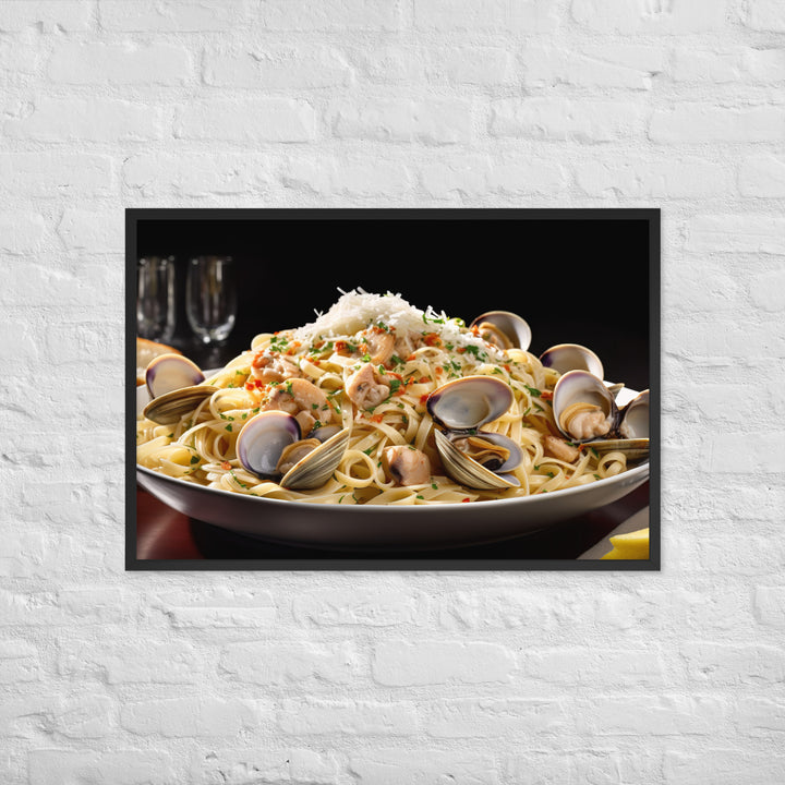 Linguine with Clam Sauce Framed poster 🤤 from Yumify.AI