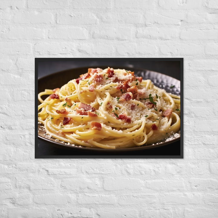 Carbonara Framed poster 🤤 from Yumify.AI