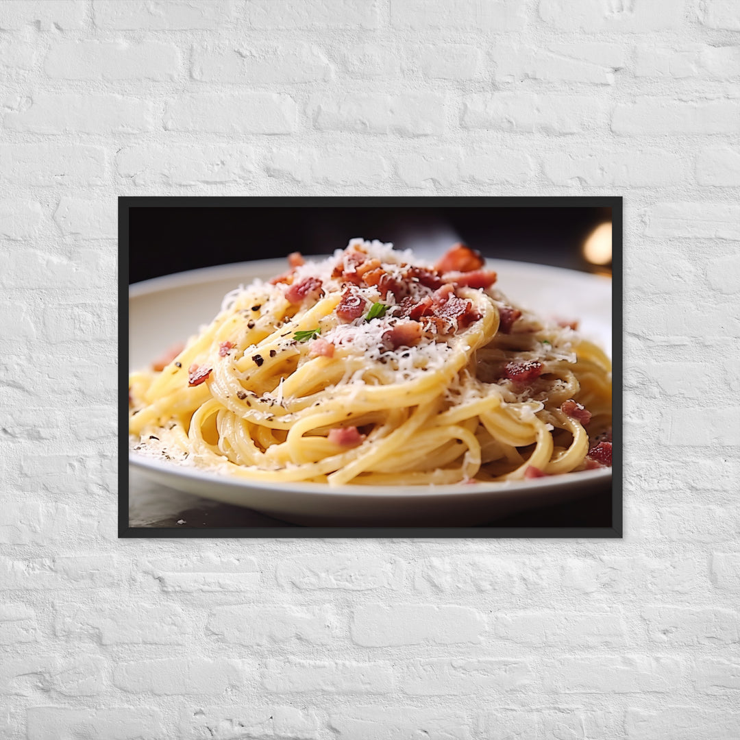 Carbonara Framed poster 🤤 from Yumify.AI