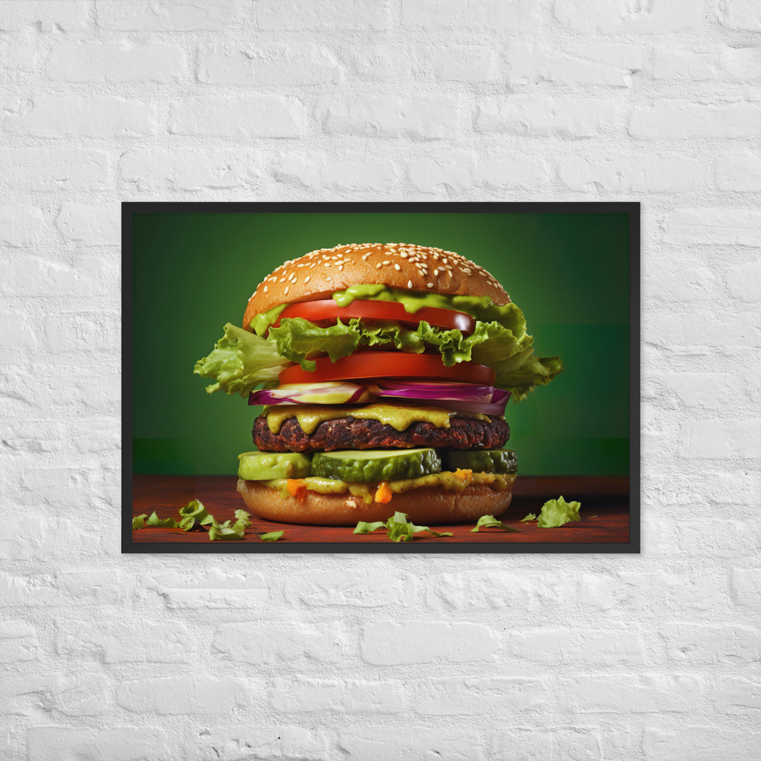 Veggie Burger Framed poster 🤤 from Yumify.AI