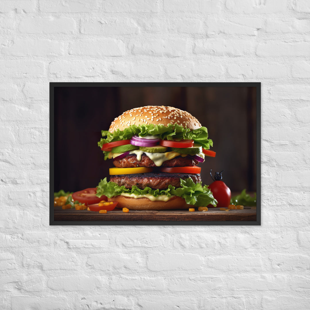 Veggie Burger Framed poster 🤤 from Yumify.AI