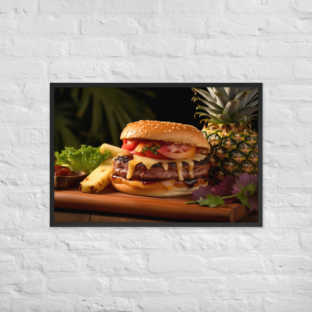 Hawaiian Burger Framed poster 🤤 from Yumify.AI