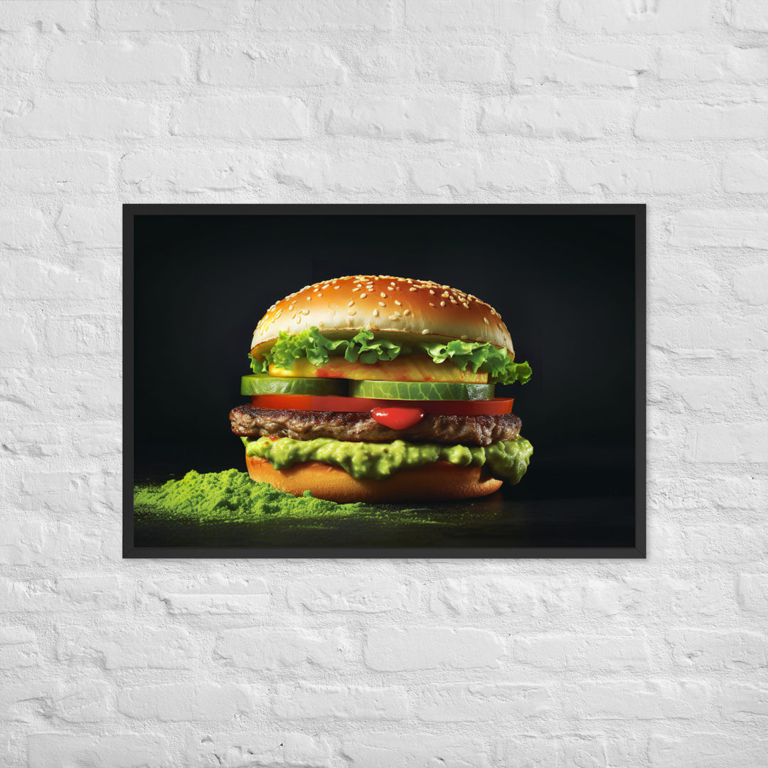 Guacamole Burger Framed poster 🤤 from Yumify.AI