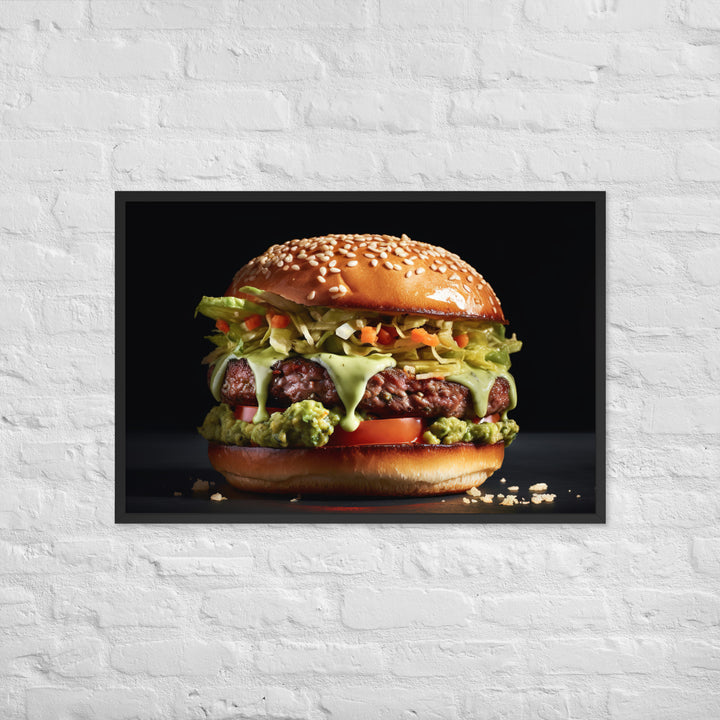 Guacamole Burger Framed poster 🤤 from Yumify.AI