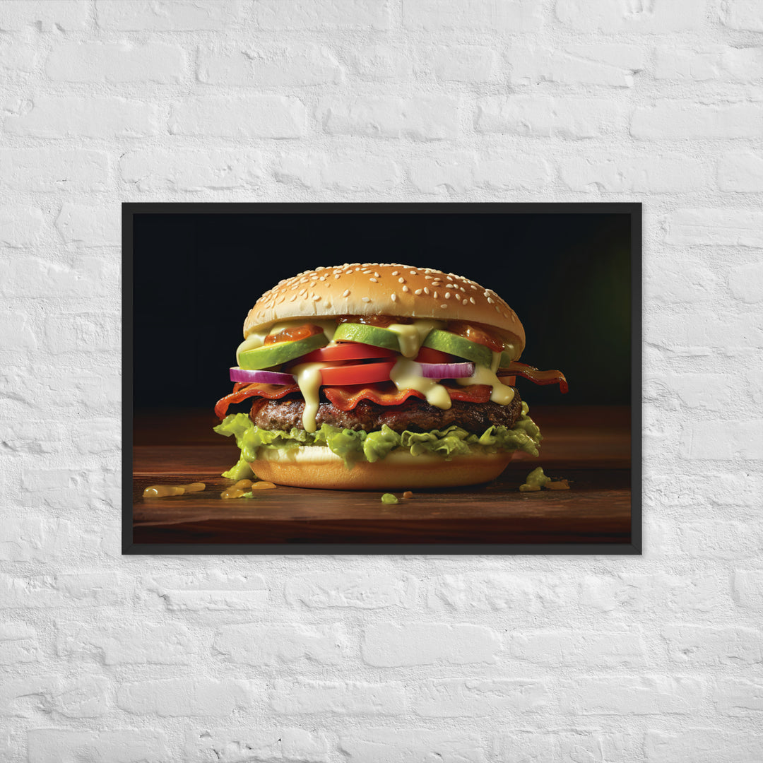 Guacamole Burger Framed poster 🤤 from Yumify.AI