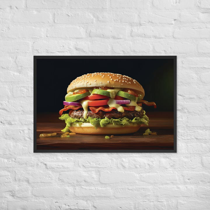 Guacamole Burger Framed poster 🤤 from Yumify.AI