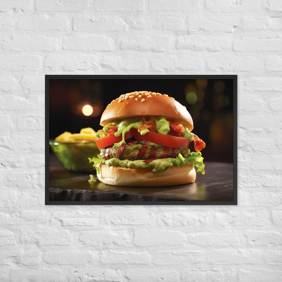 Guacamole Burger Framed poster 🤤 from Yumify.AI