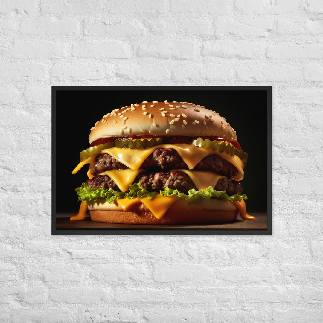 Cheese burger Framed poster 🤤 from Yumify.AI