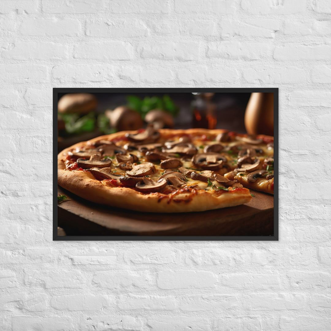 Mushroom Pizza Framed poster 🤤 from Yumify.AI