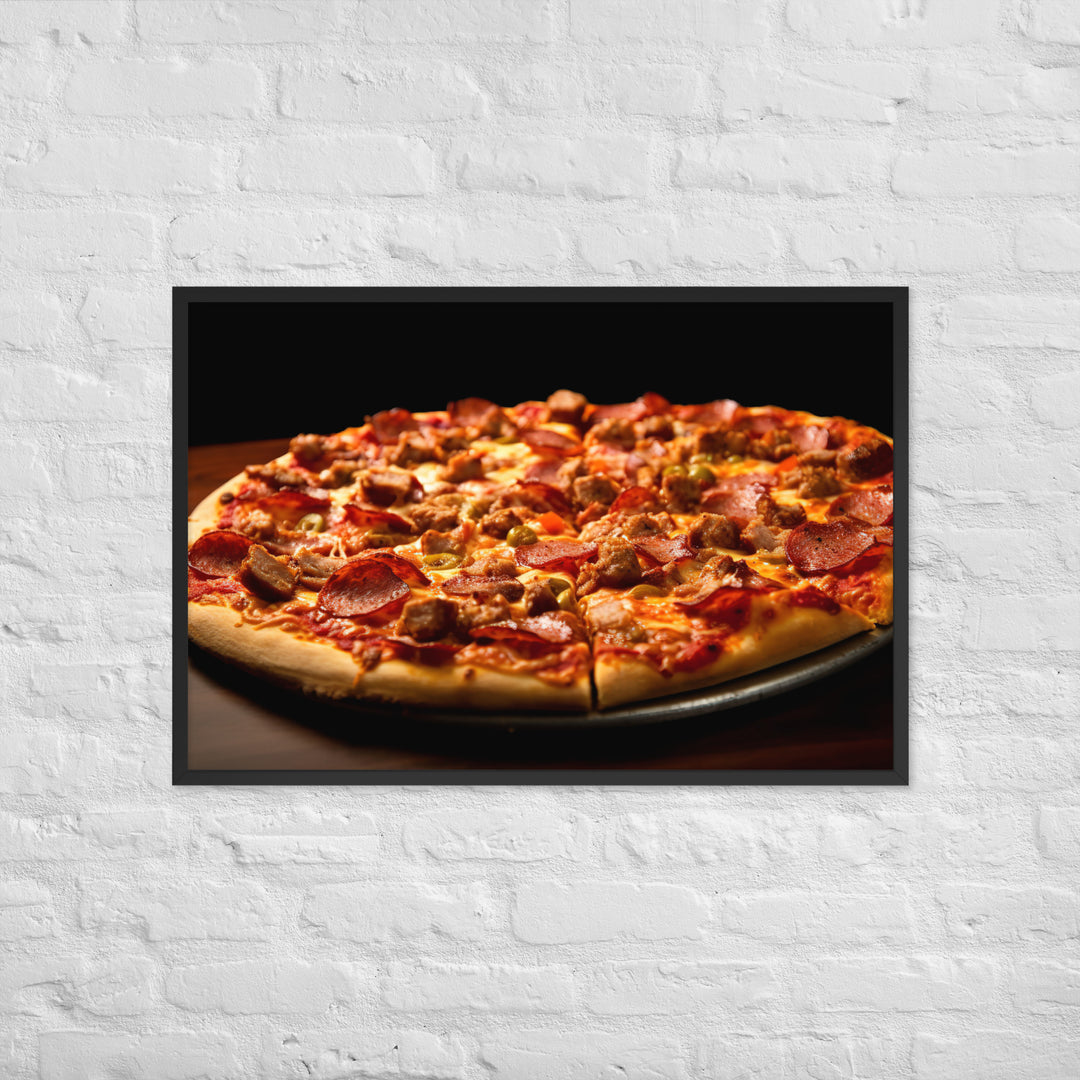 Meat Lovers Pizza Framed poster 🤤 from Yumify.AI