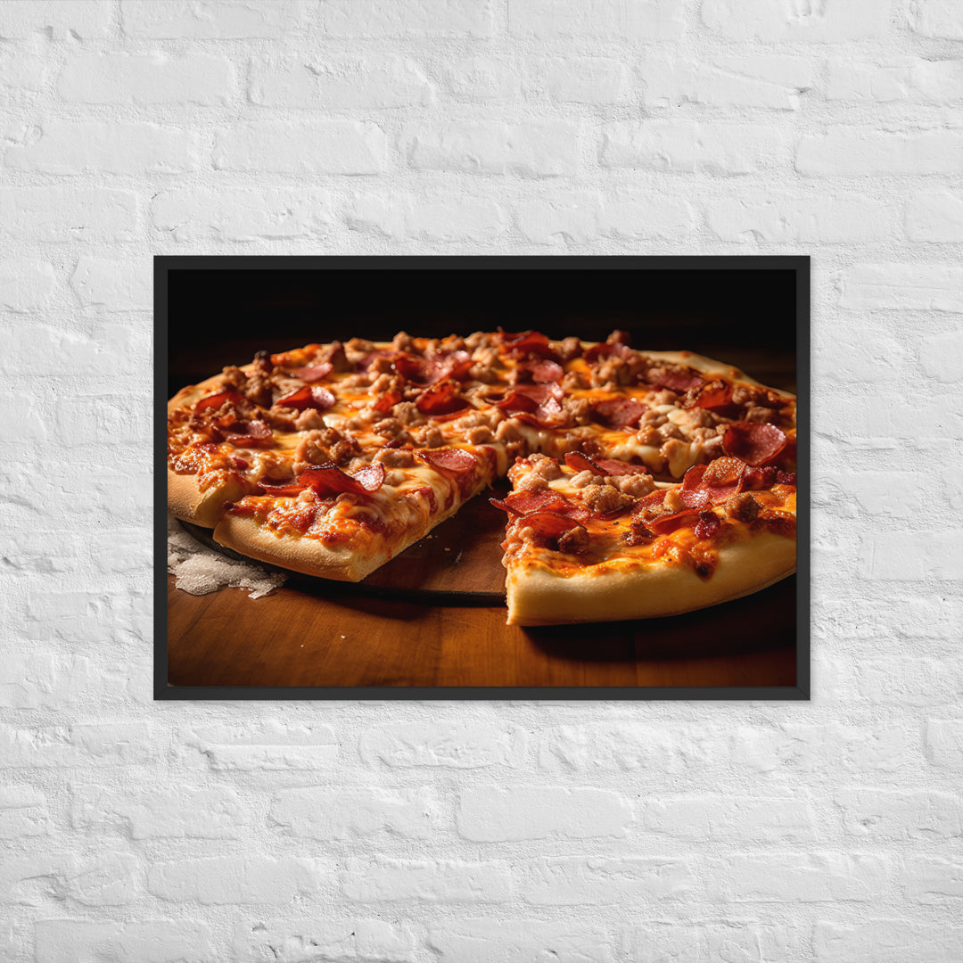 Meat Lovers Pizza Framed poster 🤤 from Yumify.AI