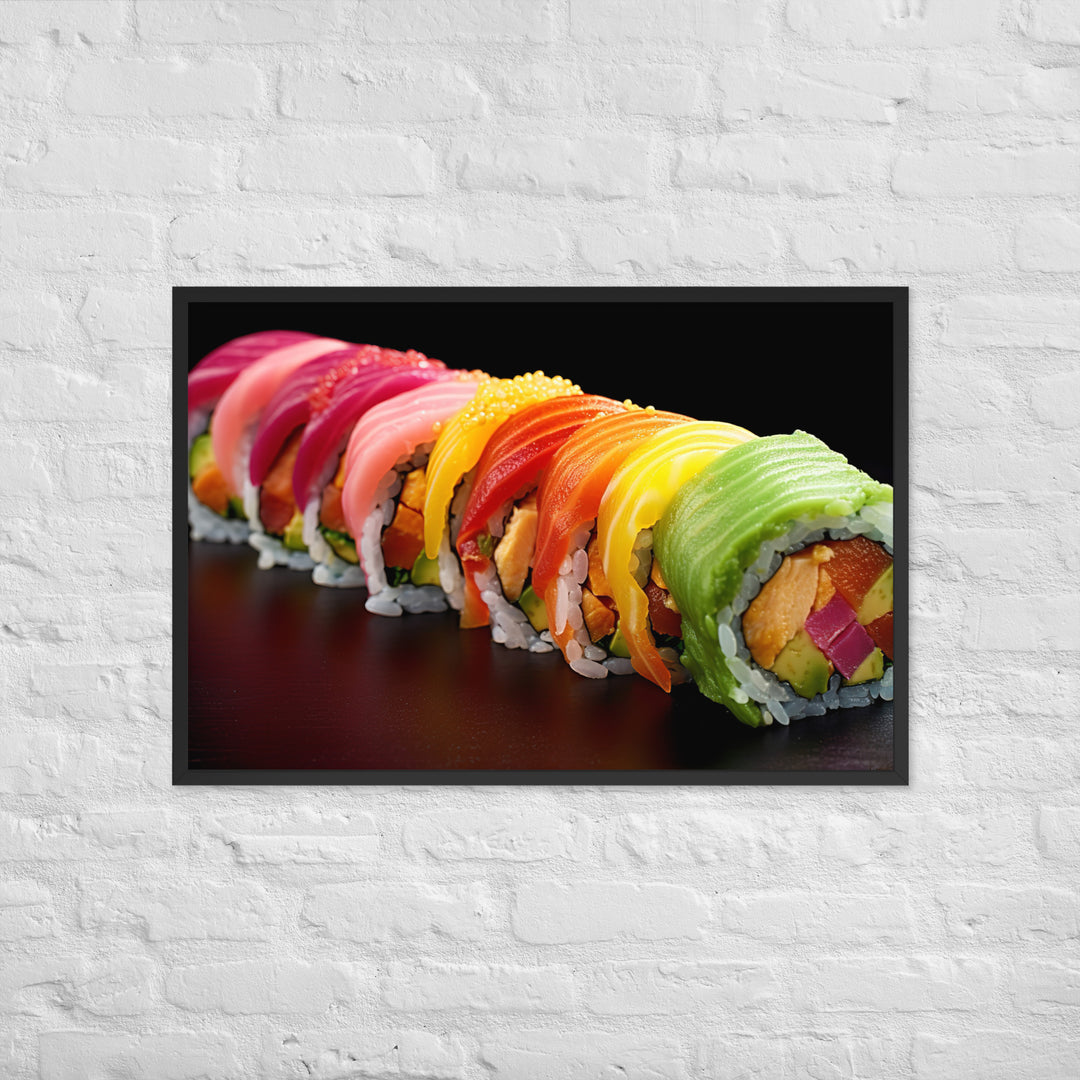 Rainbow Roll Framed poster 🤤 from Yumify.AI