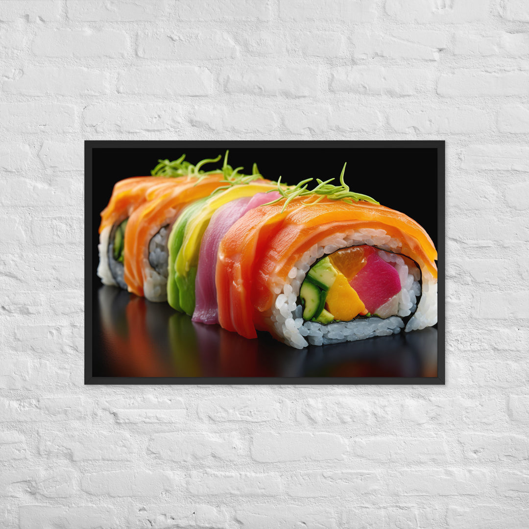 Rainbow Roll Framed poster 🤤 from Yumify.AI