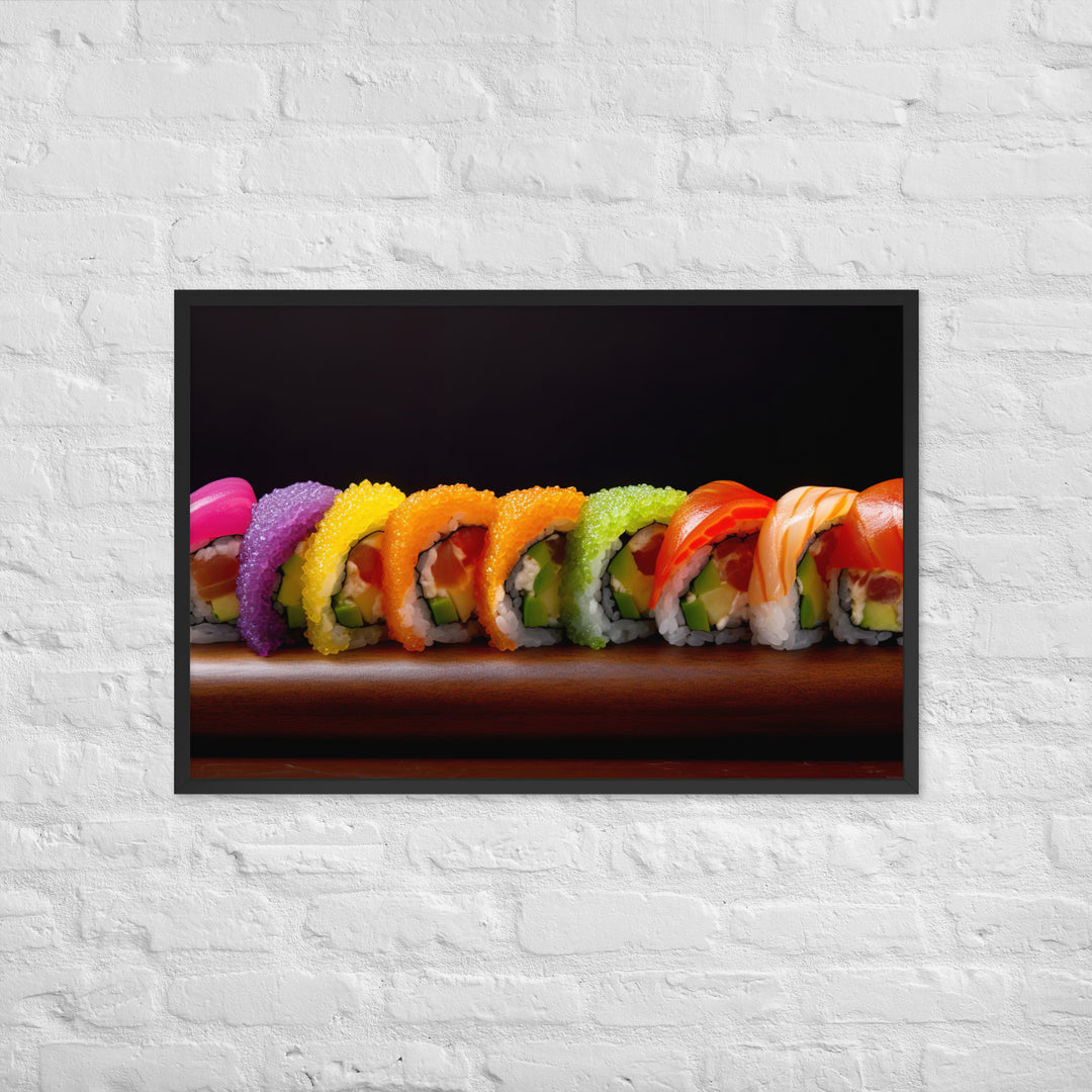 Rainbow Roll Framed poster 🤤 from Yumify.AI