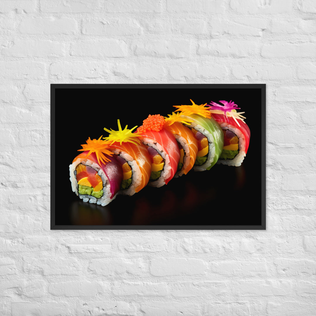 Rainbow Roll Framed poster 🤤 from Yumify.AI