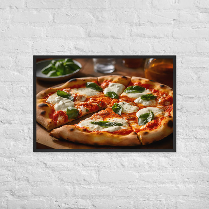 Margherita with Buffalo Mozzarella Pizza Framed poster 🤤 from Yumify.AI