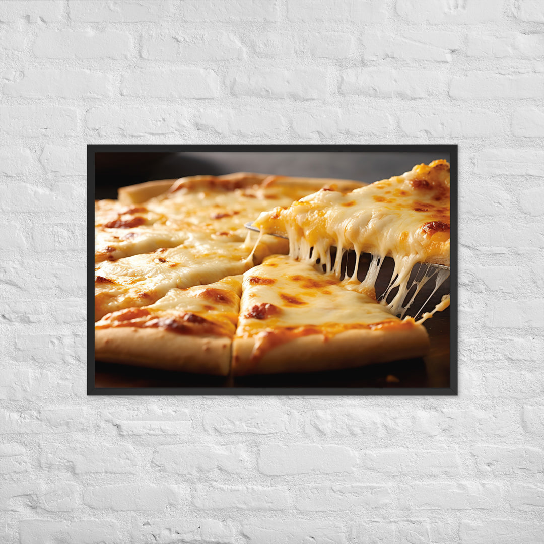 Four Cheese Pizza Framed poster 🤤 from Yumify.AI