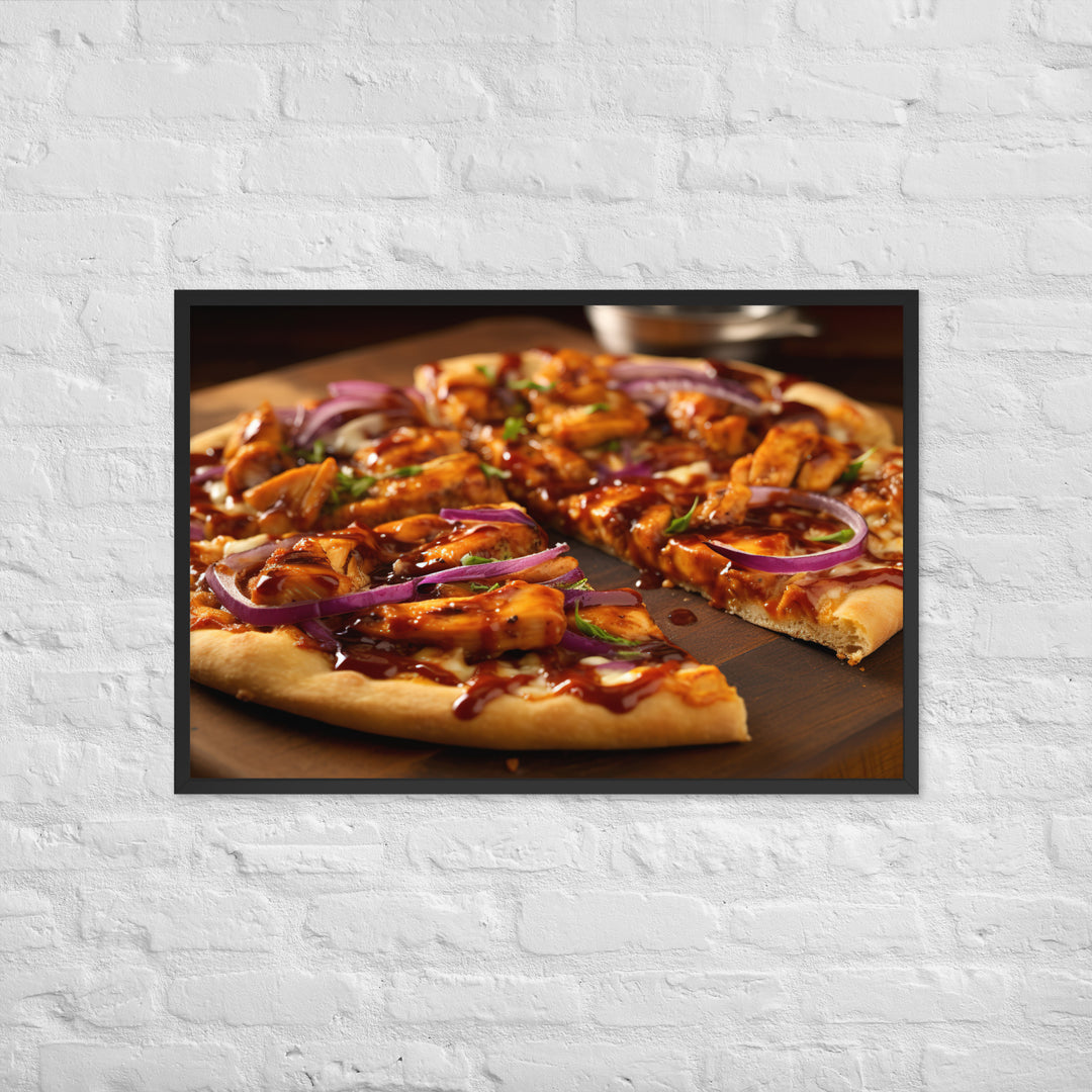 BBQ Chicken Pizza Framed poster 🤤 from Yumify.AI