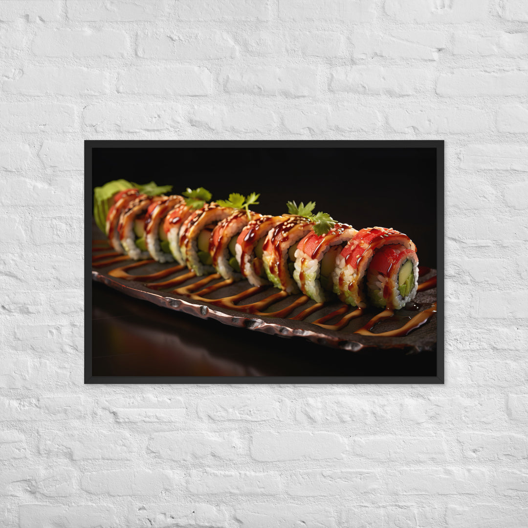 Dragon Roll Framed poster 🤤 from Yumify.AI