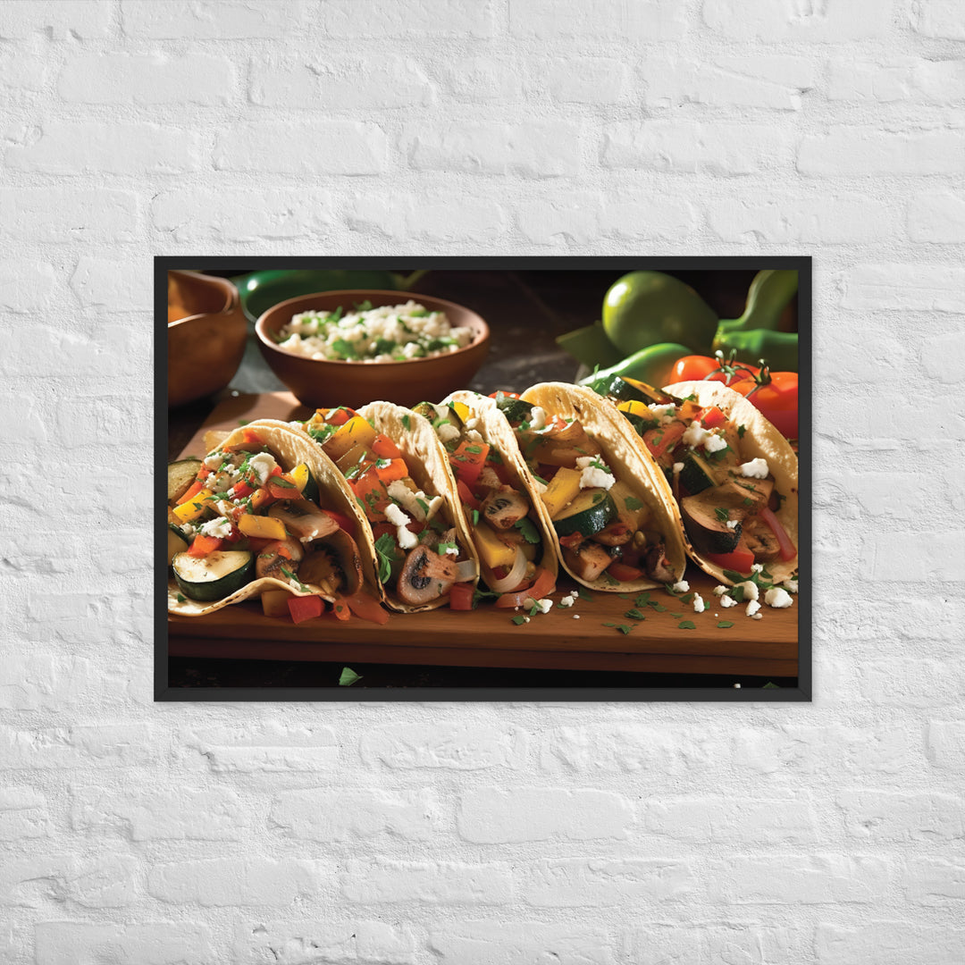 Vegetarian Tacos Framed poster 🤤 from Yumify.AI