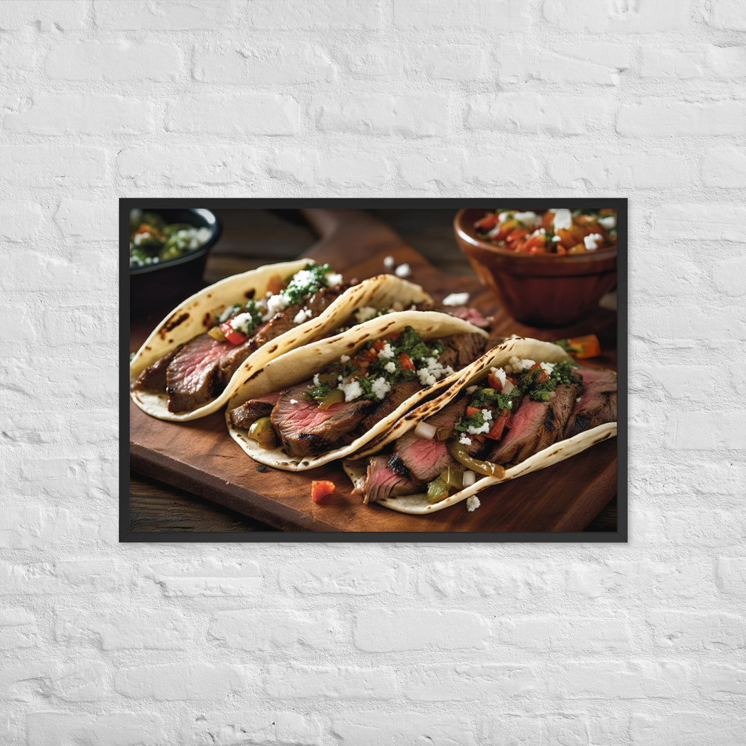 Carne Asada Tacos Framed poster 🤤 from Yumify.AI