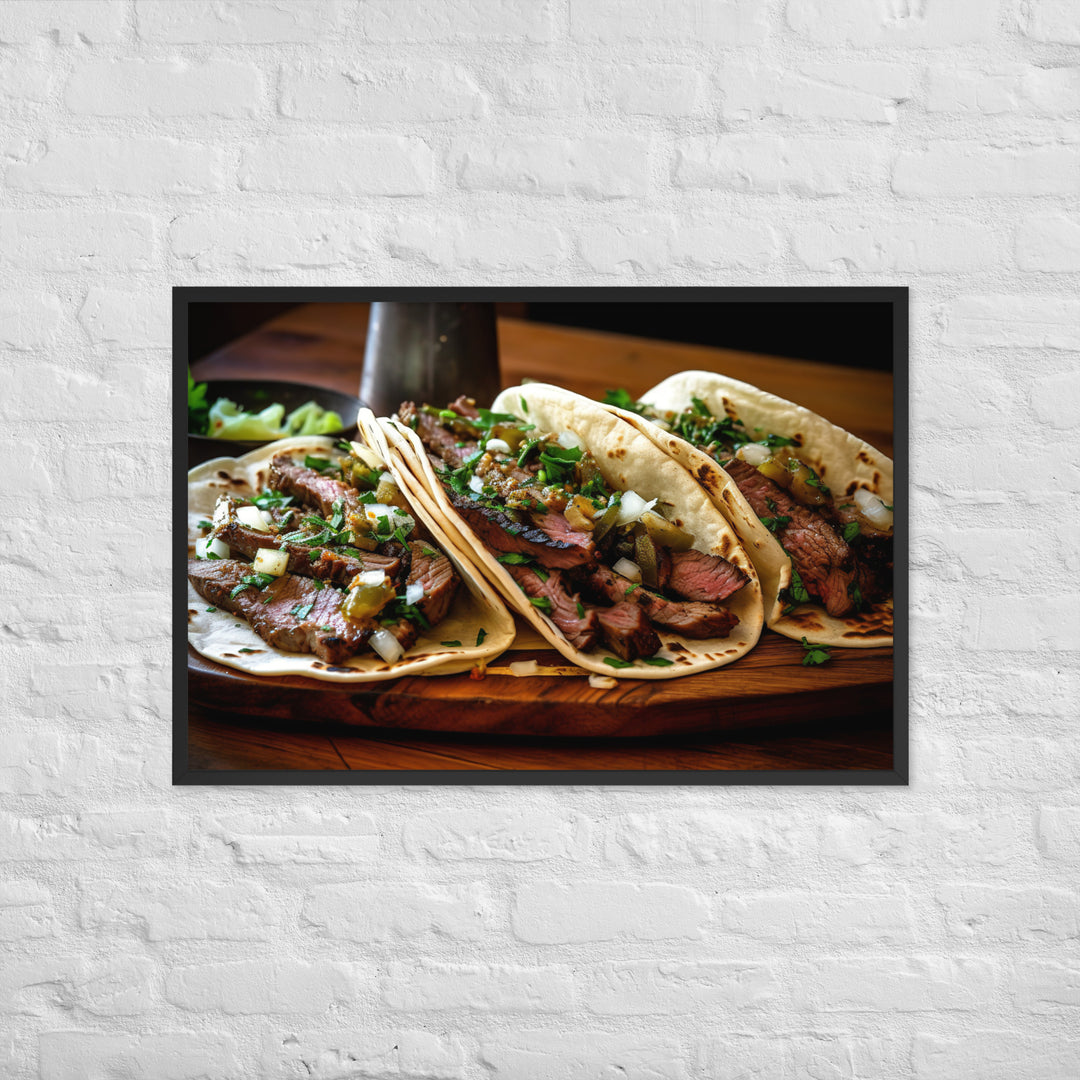 Carne Asada Tacos Framed poster 🤤 from Yumify.AI