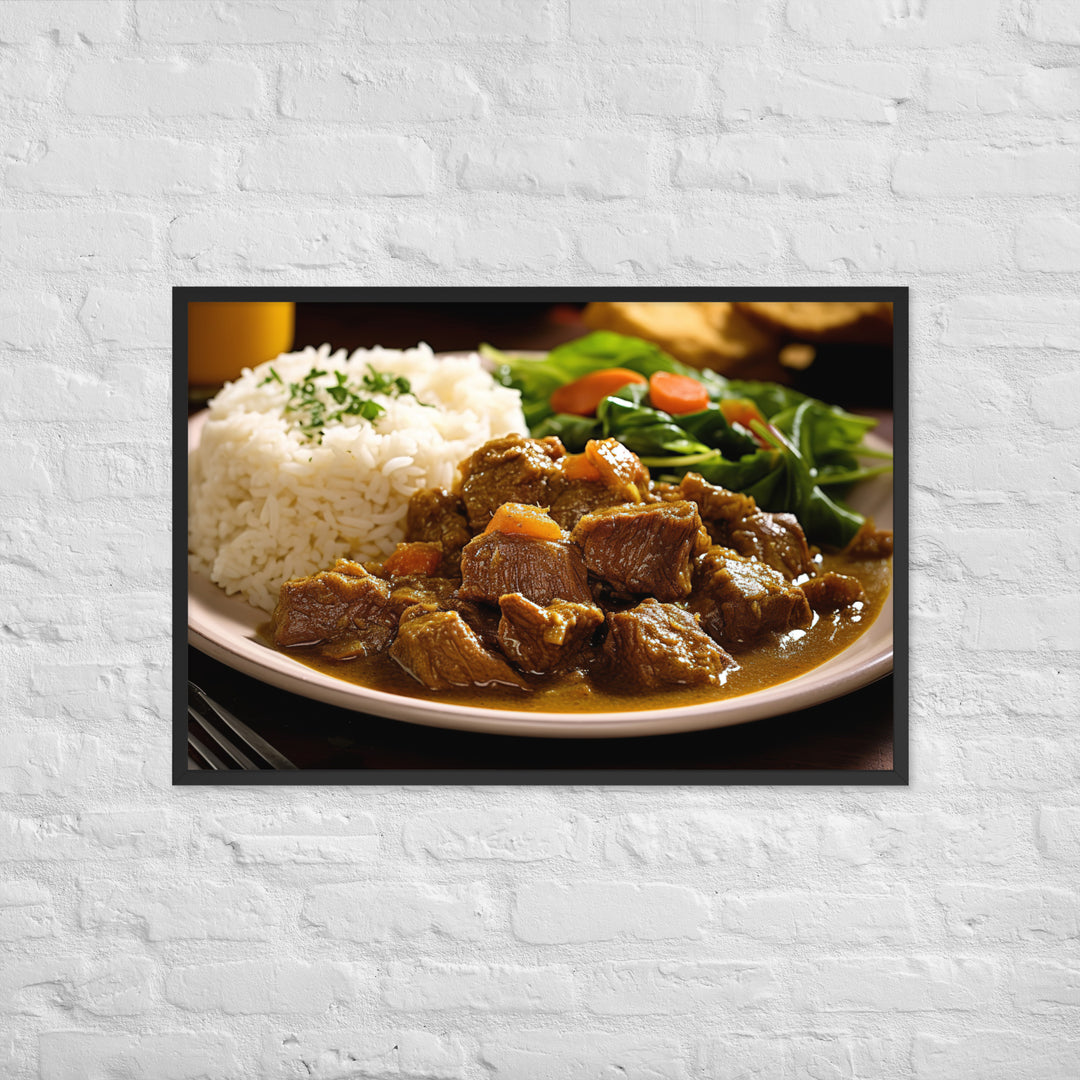 Jamaican Curry Goat Framed poster 🤤 from Yumify.AI