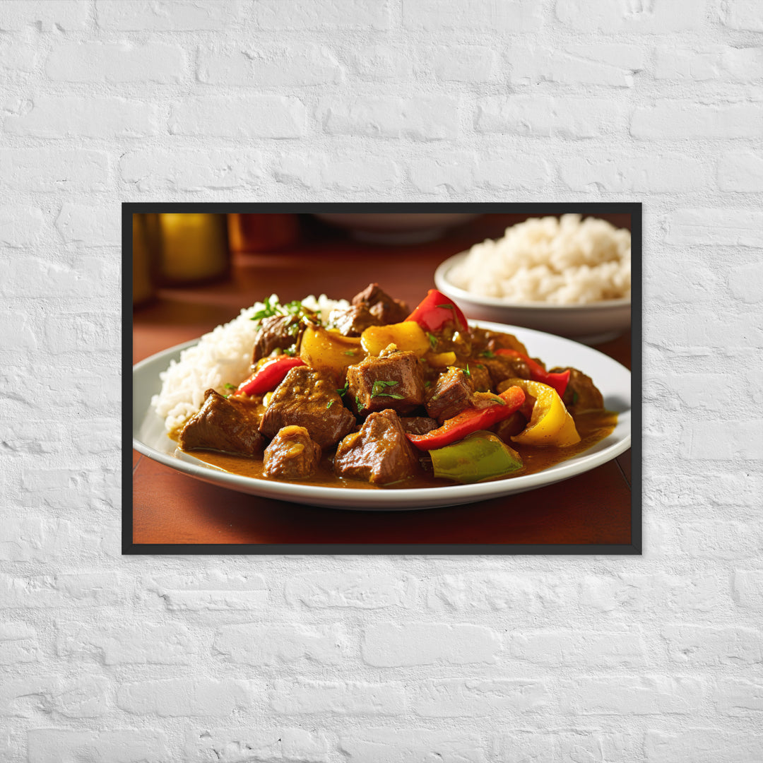 Jamaican Curry Goat Framed poster 🤤 from Yumify.AI