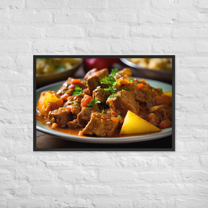 Jamaican Curry Goat Framed poster 🤤 from Yumify.AI