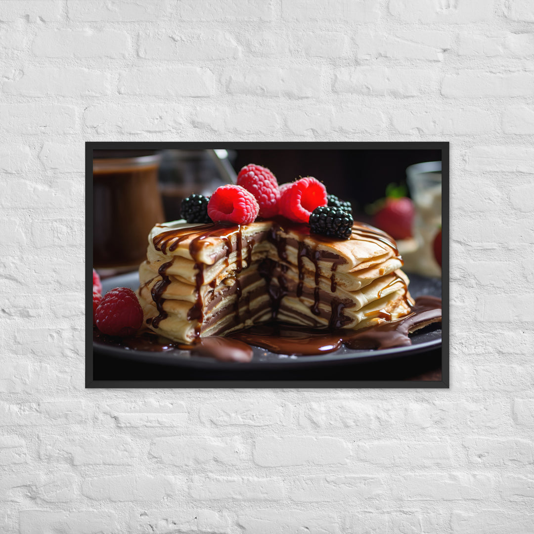 Nutella Stuffed Pancakes Framed poster 🤤 from Yumify.AI