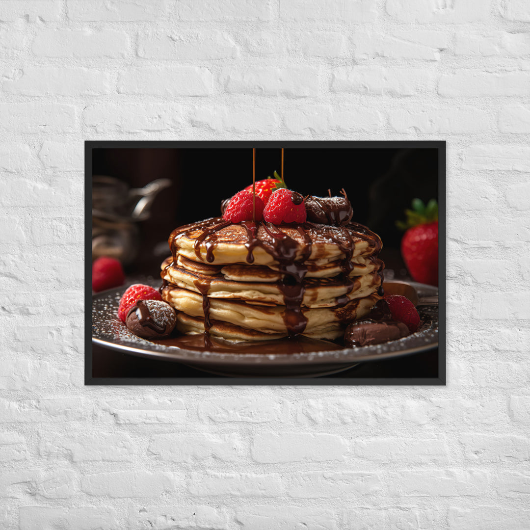 Nutella Stuffed Pancakes Framed poster 🤤 from Yumify.AI