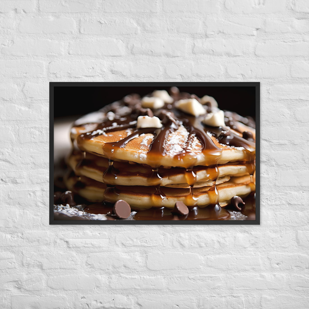 Chocolate Chip Pancakes Framed poster 🤤 from Yumify.AI