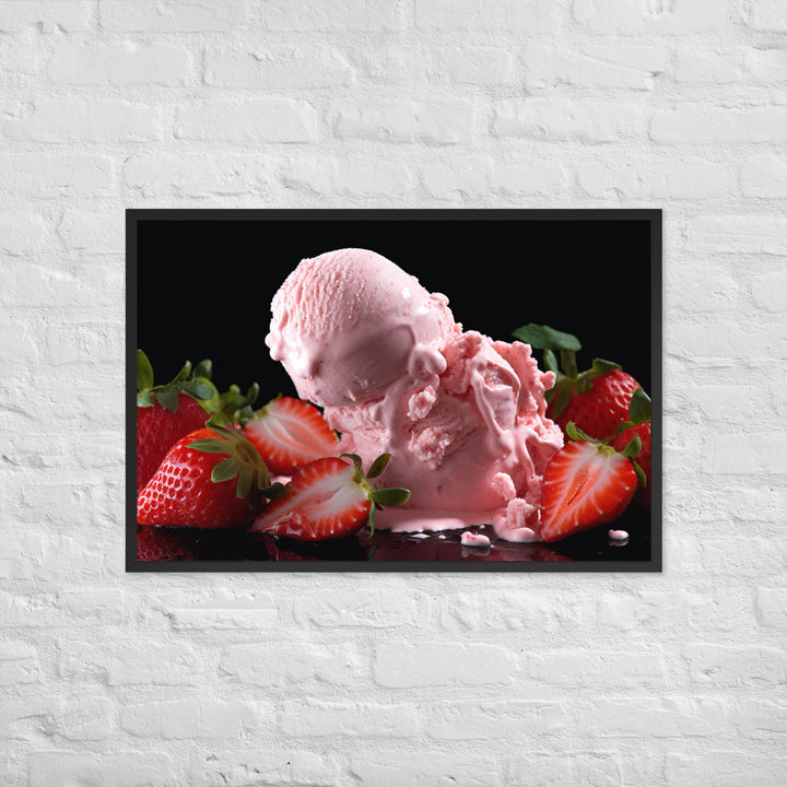 Strawberry Ice Cream Framed poster 🤤 from Yumify.AI