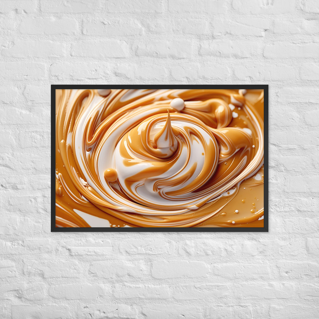 Salted Caramel ice cream Framed poster 🤤 from Yumify.AI