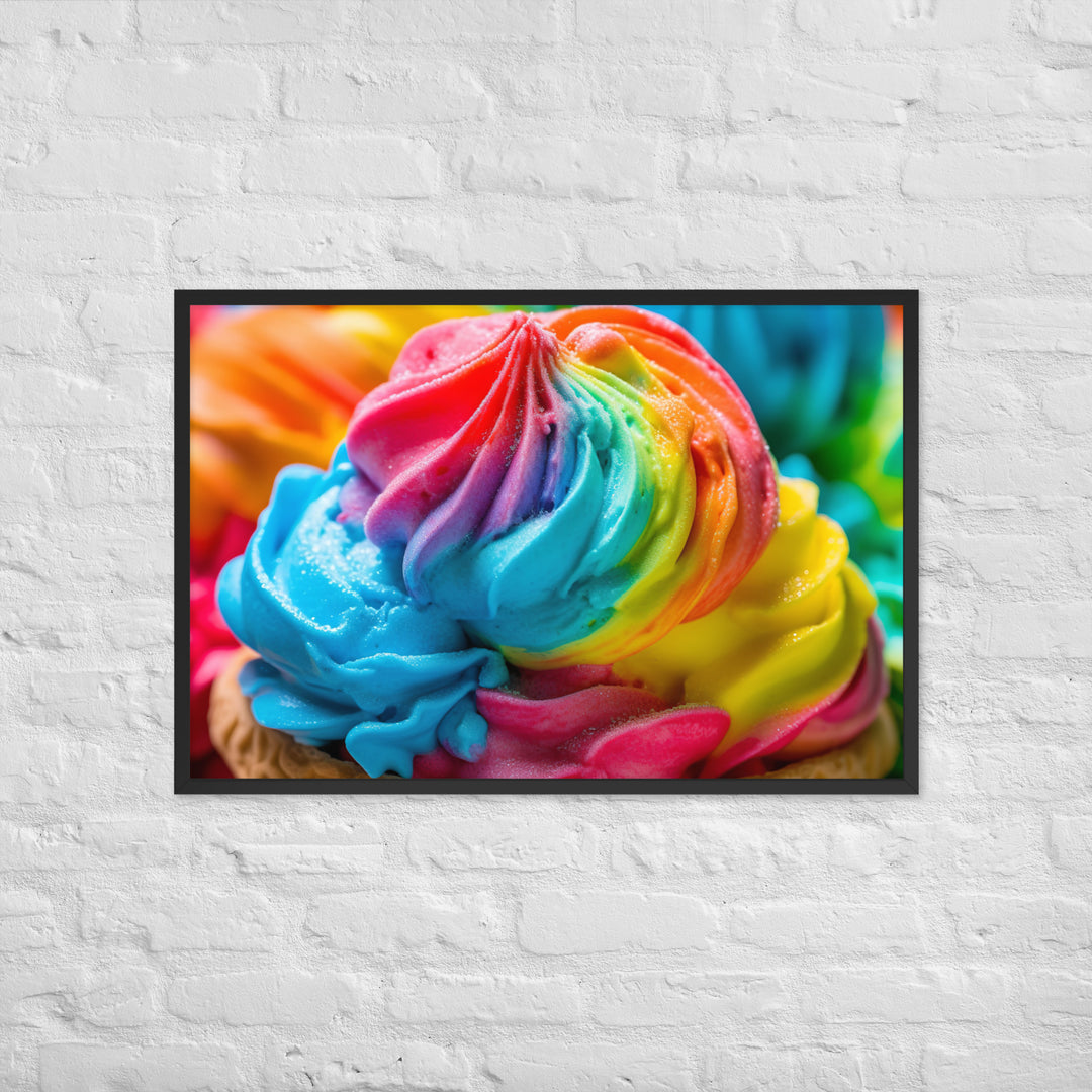 Rainbow Sherbet Framed poster 🤤 from Yumify.AI
