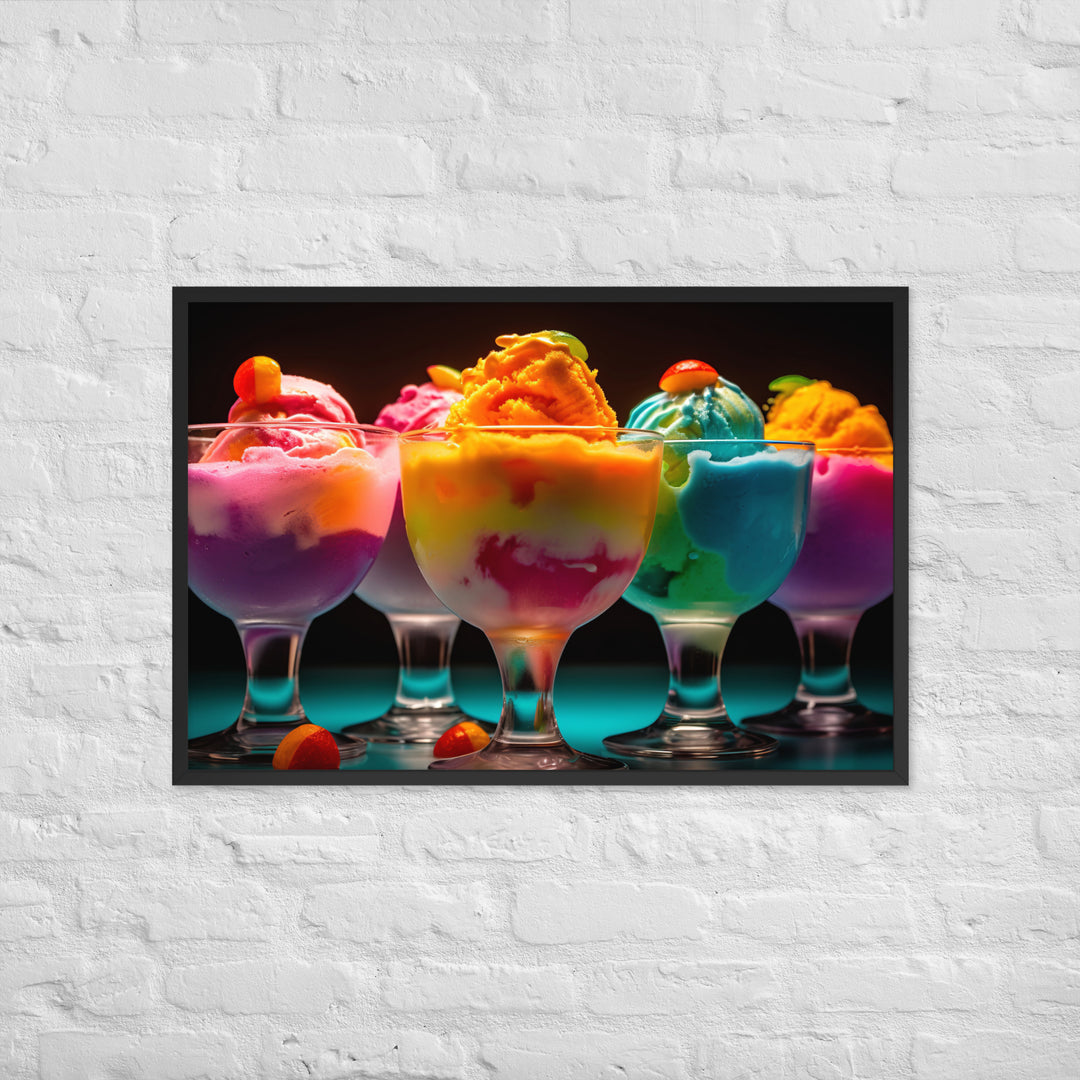 Rainbow Sherbet Framed poster 🤤 from Yumify.AI