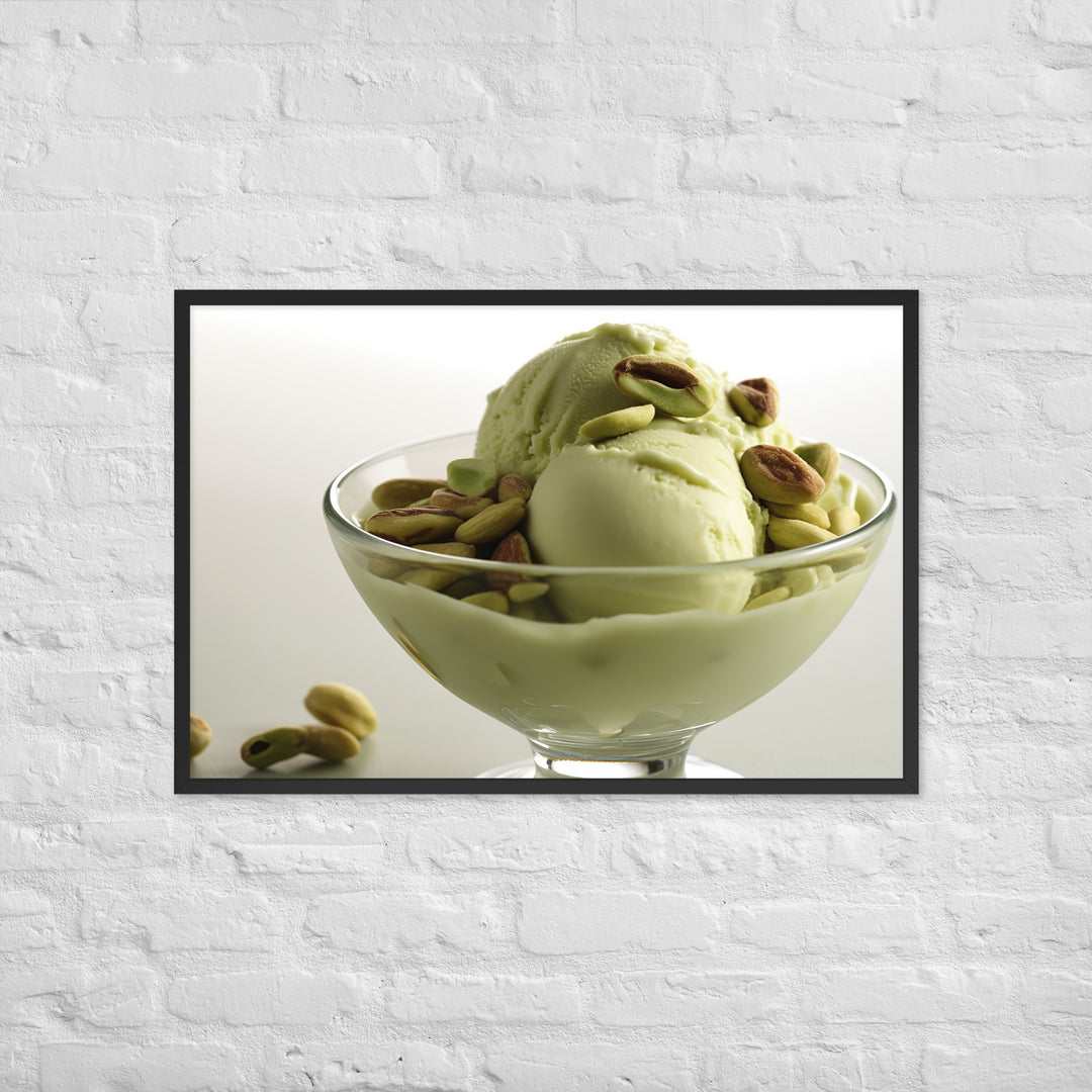 Pistachio ice cream Framed poster 🤤 from Yumify.AI