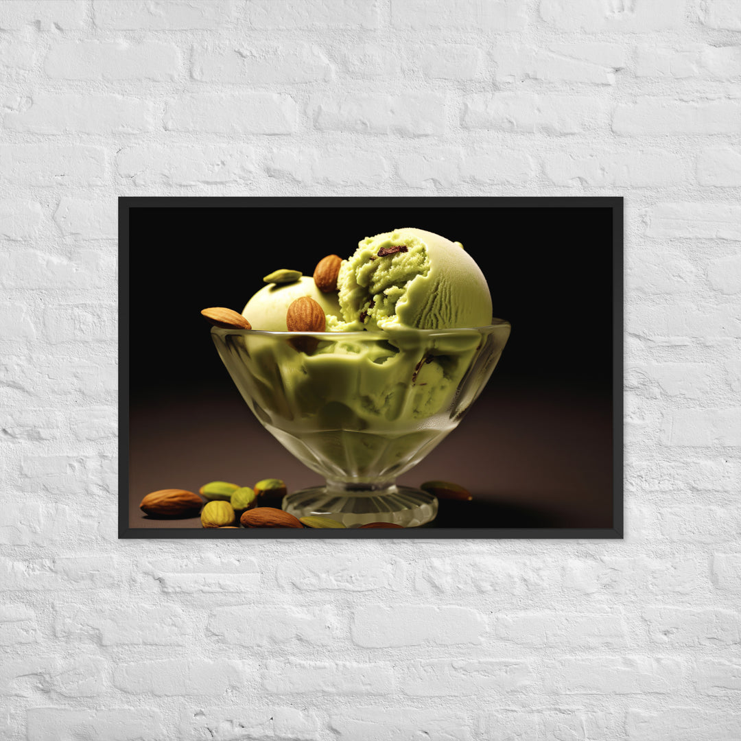 Pistachio ice cream Framed poster 🤤 from Yumify.AI