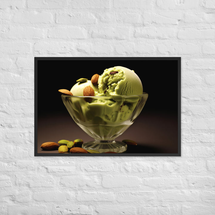 Pistachio ice cream Framed poster 🤤 from Yumify.AI