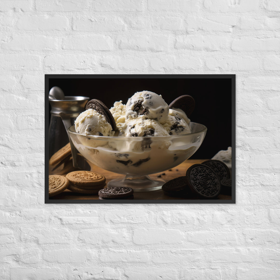 Cookies and Cream ice cream Framed poster 🤤 from Yumify.AI